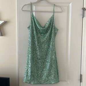 Green sequin semi-formal dress NWT